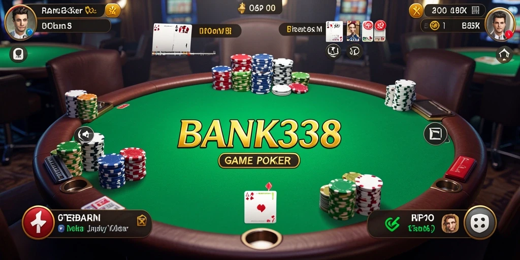 Screenshot gameplay BANK338 menampilkan suasana Poker yang seru.
