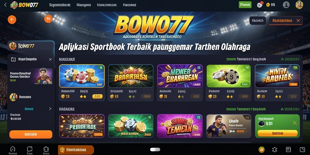 Tampilan gameplay BOWO77 saat memasang taruhan olahraga secara langsung.