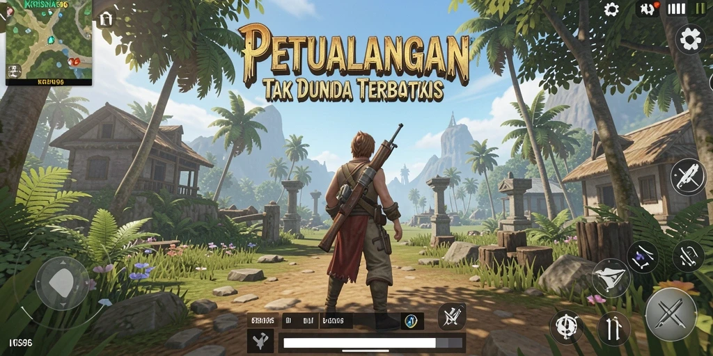 Tampilan gameplay <strong>KRISNA96</strong> yang menakjubkan dengan berbagai aktivitas yang dapat dilakukan.