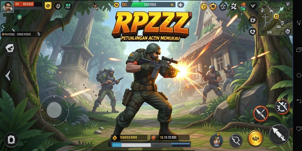 Gameplay seru RPZZZ dengan pertarungan yang mendebarkan.