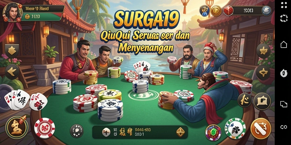 Gameplay seru QiuQiu di SURGA19 dengan fitur multiplayer.