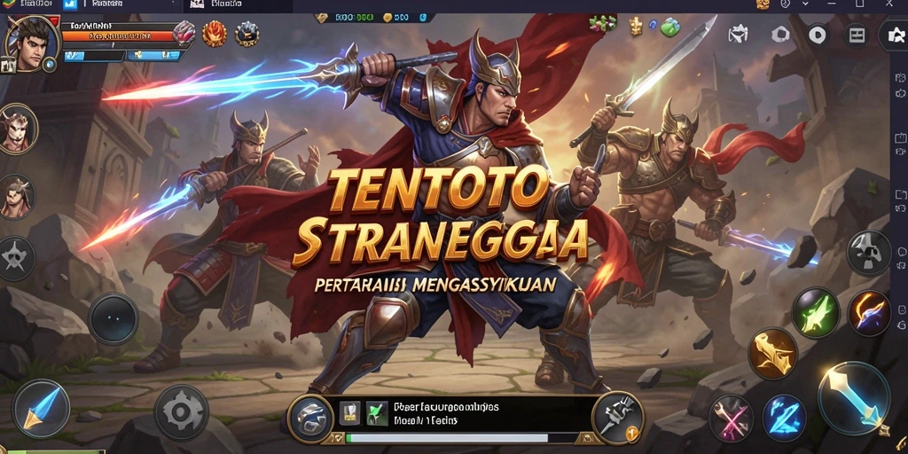 Tampilan gameplay TENTOTO dengan karakter strategis yang unik.