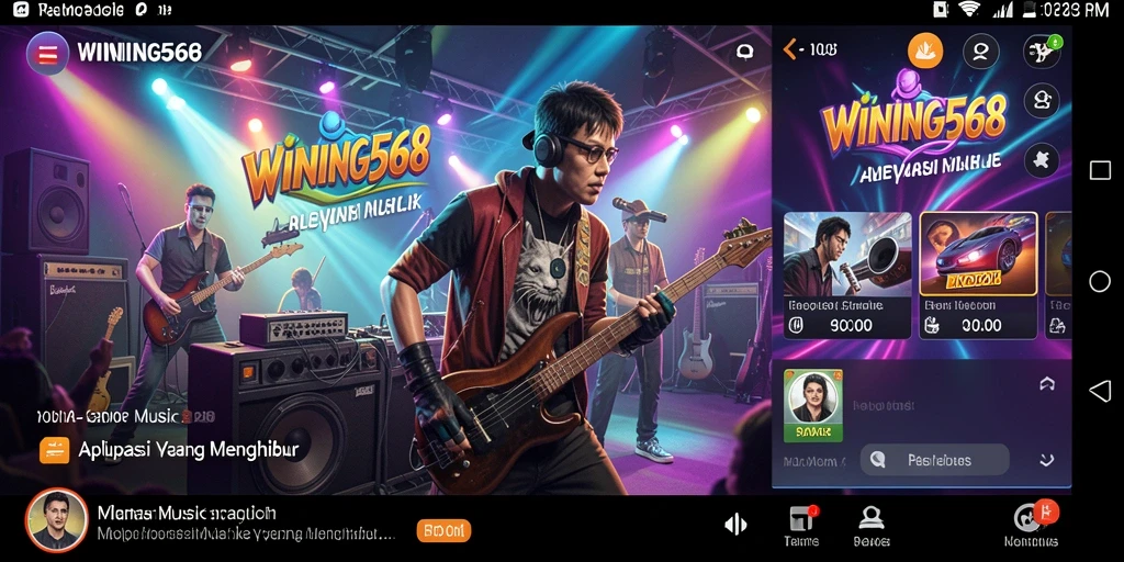 Tampilan menarik dari gameplay WINNING568 yang penuh musik.